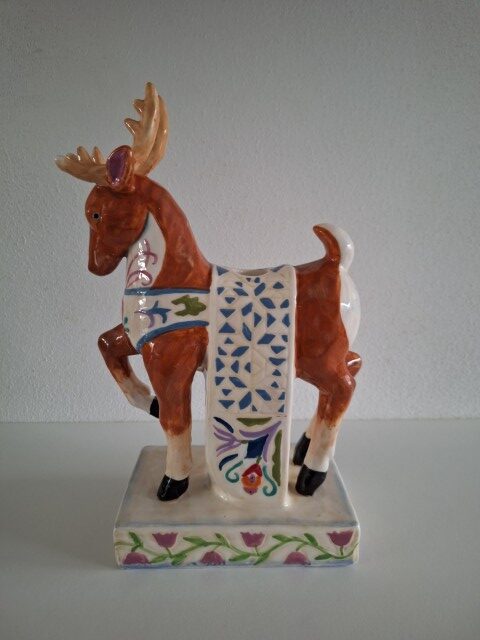 Holiday Tradition Porcelain Rendier Kaarshouder