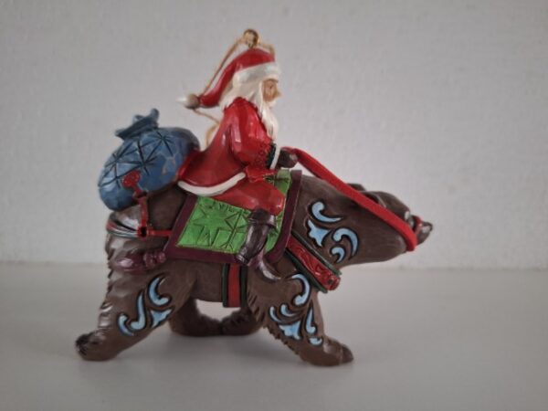 Santa Riding Bear Hanging Ornament Retired