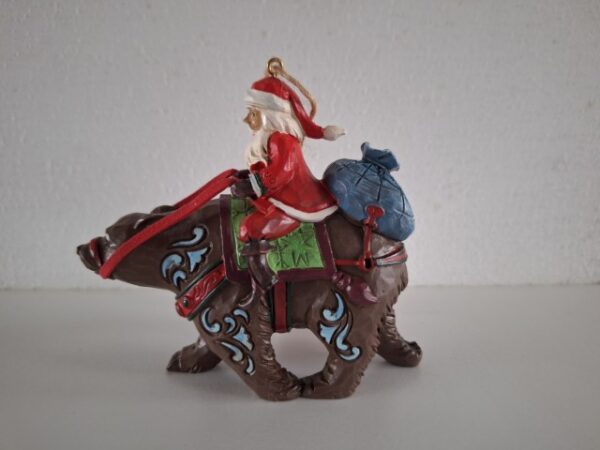 Santa Riding Bear Hanging Ornament Retired