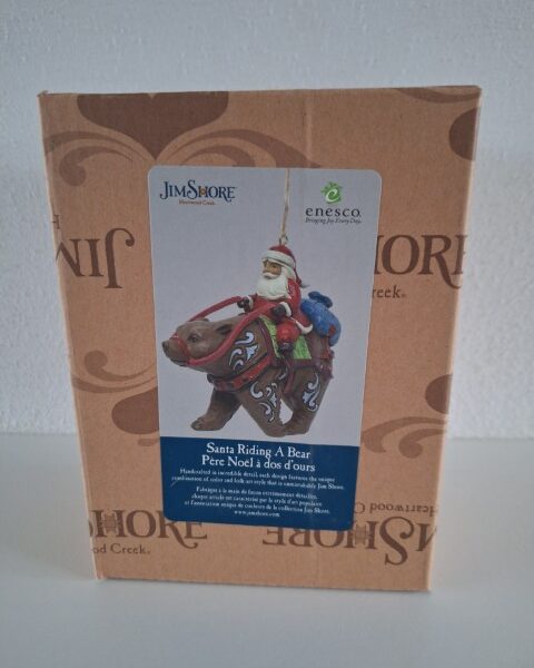 Santa Riding Bear Hanging Ornament Retired