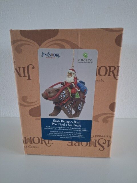 Santa Riding Bear Hanging Ornament Retired