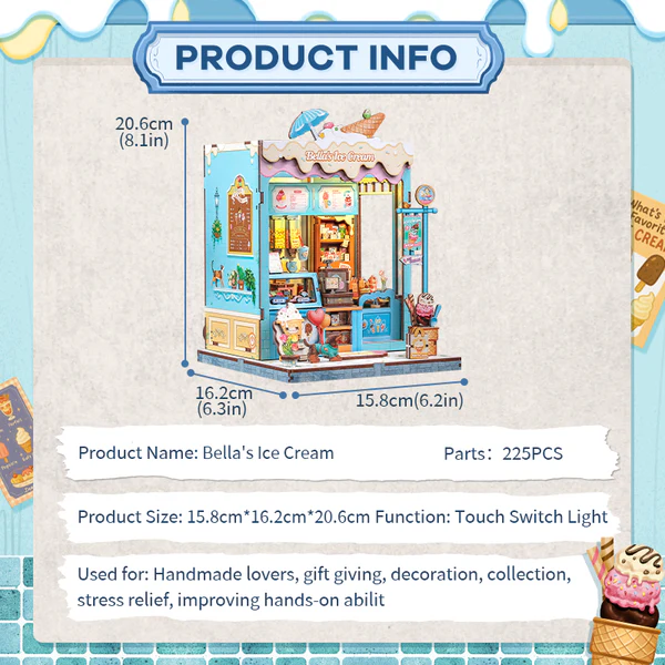 Cutebee, 3D Bella’s Ice Cream 16,0×15,8×20,6cm