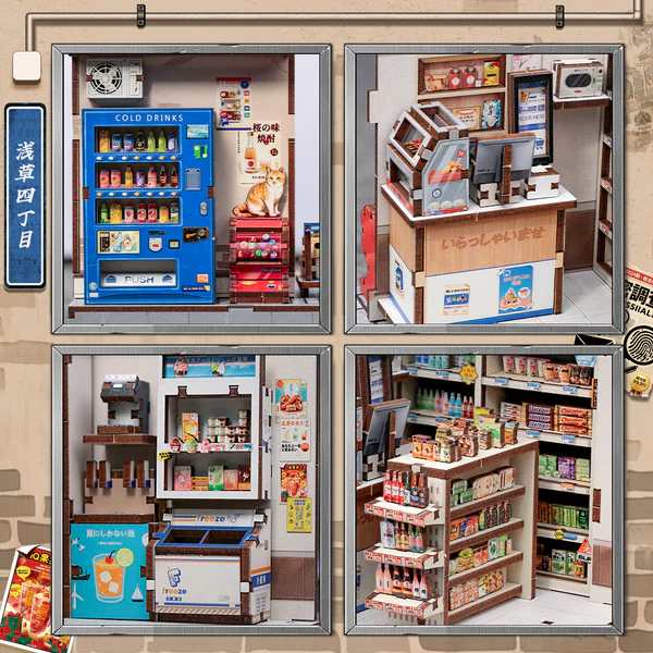 Cutebee, 3D DIY huisje, Beika-cho Convenience Store, CWGC222, 15,5×13,7x22cm