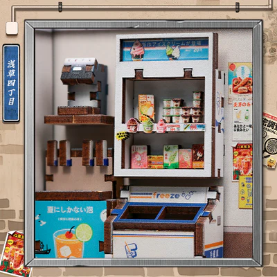 Cutebee, 3D DIY huisje, Beika-cho Convenience Store, CWGC222, 15,5×13,7x22cm