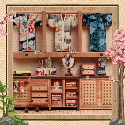 Cutebee, 3D Sakura O Kimono Shop 14x13x19cm
