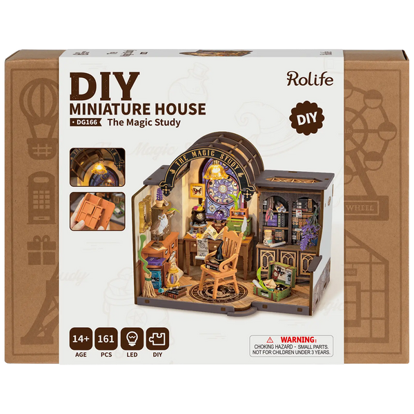 Robotime, 3D The Magic Study met LED verlichting 21x13x19cm