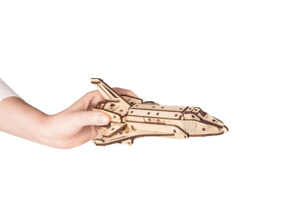 Eco Wood 3D Mechanische Houten Puzzel, Space Shuttle 33,5×22,3×17,0