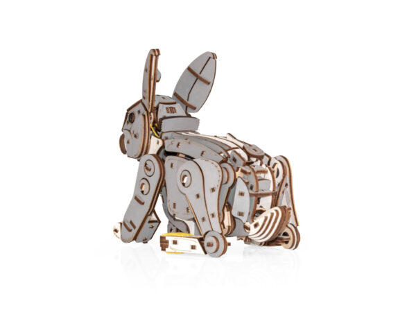 Eco Wood 3D Mechanische Houten Puzzel, Rabbit 21,7×10,4×17,4