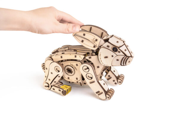Eco Wood 3D Mechanische Houten Puzzel, Rabbit 21,7×10,4×17,4