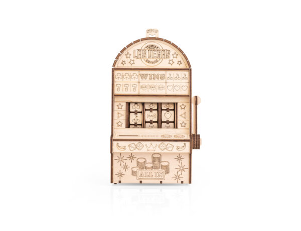 IMG_6951-600x461 Eco Wood 3D Mechanische Houten Puzzel, One-Armed Bandit 25,3×11,7×13,6