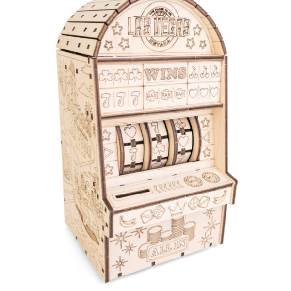 Eco Wood 3D Mechanische Houten Puzzel, One-Armed Bandit 25,3×11,7×13,6