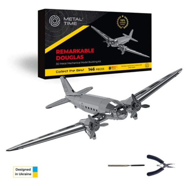 3D Metalen Remarkable Douglas, Metal Time 31,1×21,2×12,8cm