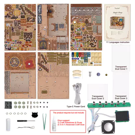 Tonecheer, 3D met 6 verschillende geluidseffecten en stofkap, Magic Shop 18×14,5×15,4cm