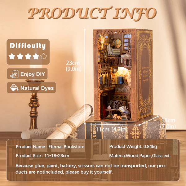 Cutebee, 3D Eternal Bookstore 18x11x23cm