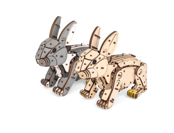 Eco Wood 3D Mechanische Houten Puzzel, Rabbit 21,7×10,4×17,4